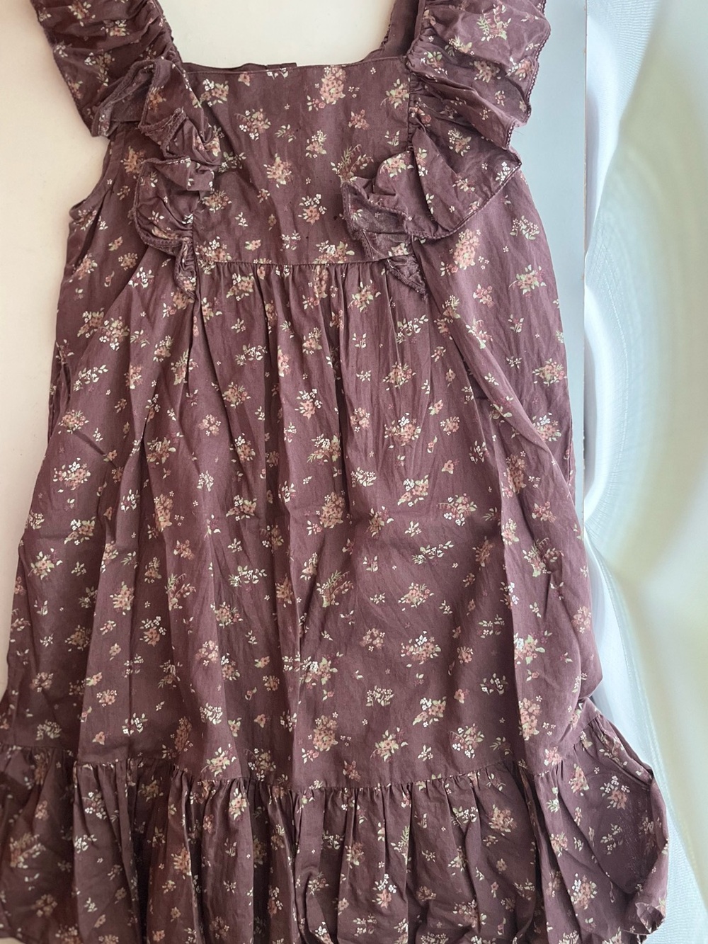 Jamie Kay Mauve Purple Floral Ruffle Sundress